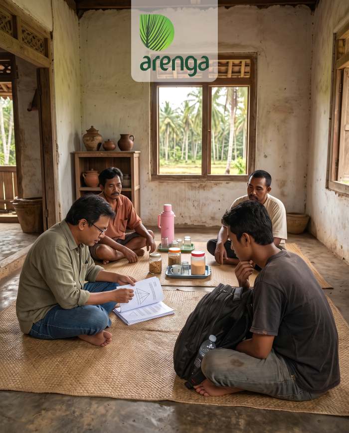 Reaudit organik dengan kelompok petani yang jadi mitra Arenga. Dilakukan setiap tahun