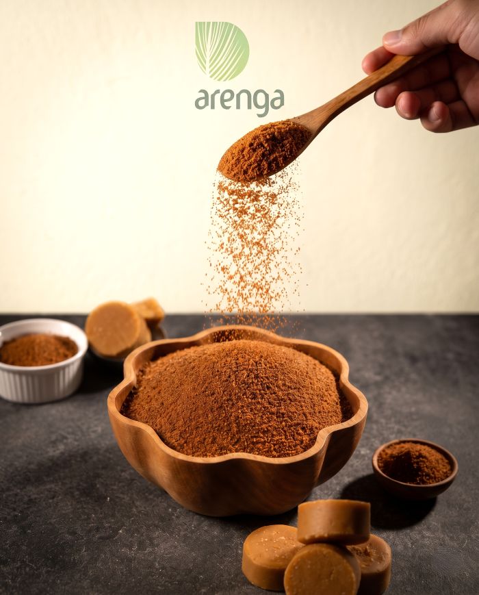 Gula semut yang siap digunakan untuk memaniskan makanan dan minuman