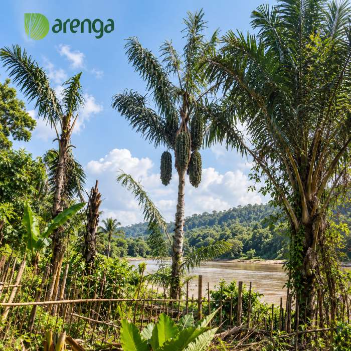 Penelitian habitat pohon aren menunjukkan hubungan antara keberadaan Arenga pinnata dan kedekatan dengan sungai di kawasan tropis Indonesia.